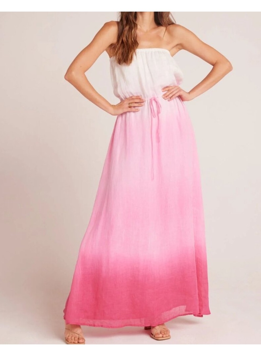 Bella Dahl Strapless Linen Maxi- Pink Ombre